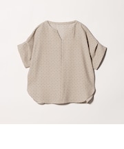 リネンライク プリント キーネック ドルマンブラウス ＜A DAY IN THE LIFE＞