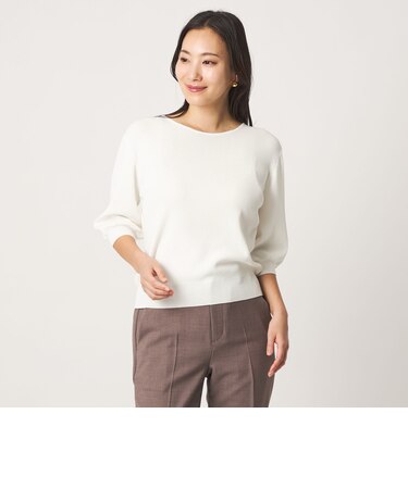 フルニードル パフスリーブニット 5分袖 ‐ウォッシャブル‐＜A DAY IN THE LIFE＞