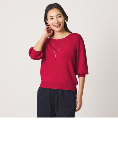 フルニードル パフスリーブニット 5分袖 ‐ウォッシャブル‐＜A DAY IN THE LIFE＞