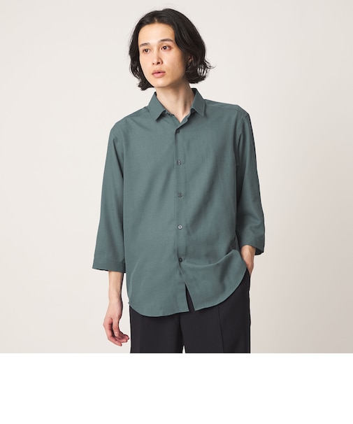 リネンライク スラブ レギュラーカラー 7分袖シャツ-吸水速乾・通気性-＜A DAY IN THE LIFE＞