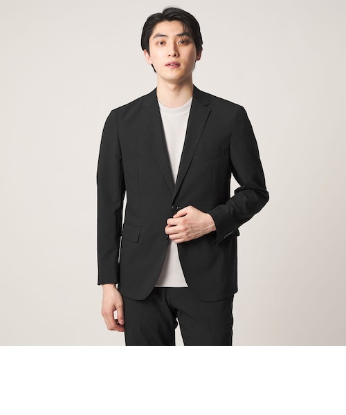 【BLACK】Dot Air(R)ドライ タッチ 2ボタンジャケット-セットアップ対応・ストレッチ・マシンウォッシャブル-<A DAY IN THE LIFE> Dot Air（R）ドライ タッチ 2ボタンジャケット-セットアップ対応
