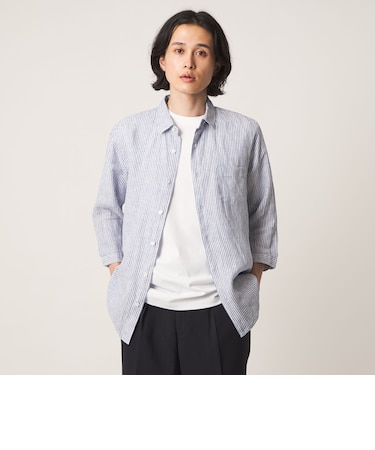 リネン シャンブレー ジャスト 7分袖 シャツ＜A DAY IN THE LIFE＞