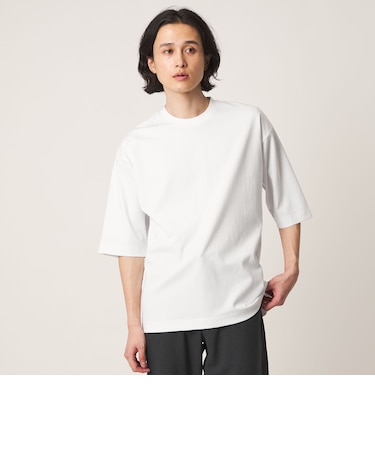 クリア ポンチ リラックス 5分袖 カットソー-接触冷感-＜A DAY IN THE LIFE＞