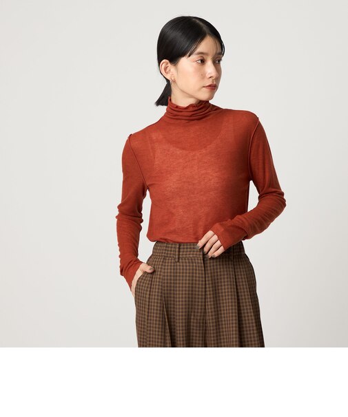 ＜CITEN＞エッセンシャルシアーハイネックトップ