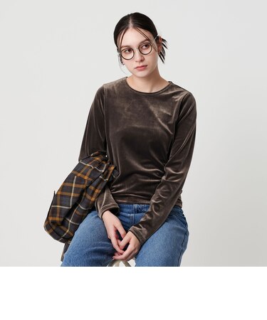 ポリエステルブレンド ベロアロングスリーブ Tシャツ
