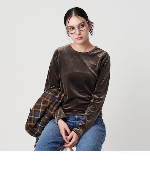 ポリエステルブレンド ベロアロングスリーブ Tシャツ