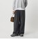 毛ポリエステルブレンド ワイドタックパンツ