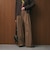 毛ポリエステルブレンド ワイドタックパンツ