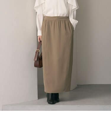 【Wardrobe DAILY MINIMAL】ダブルクロス カーブスカート ウォッシャブル