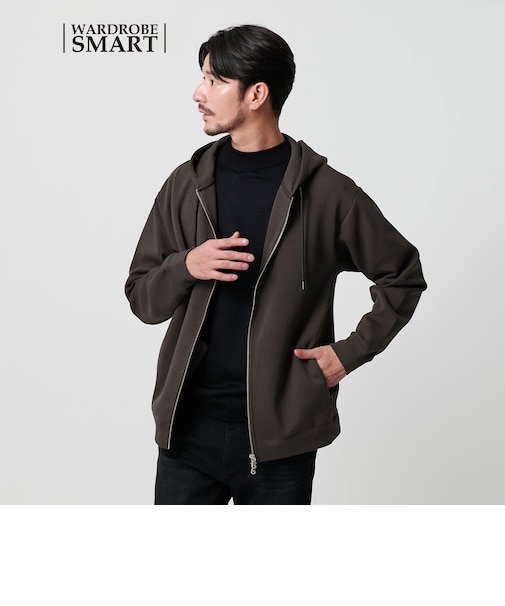 【WARDROBE SMART】ダブルニット ジップパーカー/セットアップ対応