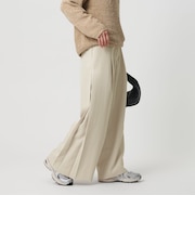ポリエステル プリーツワイドパンツ