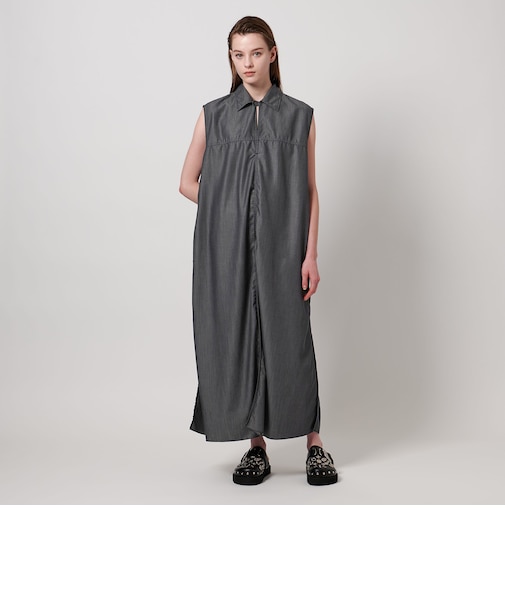 ＜ASTRAET＞スキッパー スリット ノースリーブワンピース