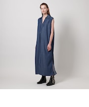 ＜ASTRAET＞スキッパー スリット ノースリーブワンピース