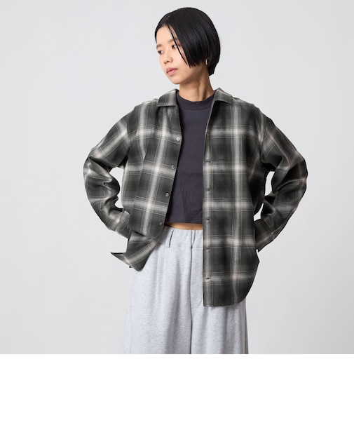 ＜CITEN＞オンブレチェックルーズシャツ