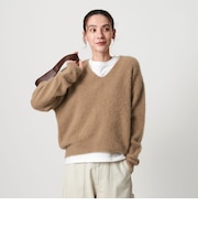 フォックスカシミヤブレンド Vネックニットプルオーバー