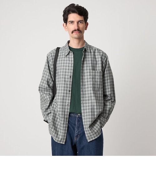 Steven Alan＞ スモーキー チェック リバースシーム シャツ LOOSE