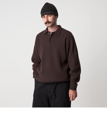 ＜Steven Alan＞ オーストラリアンラムズウール ポロカラー ニット NARROW