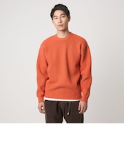 コットン ポリエステル ワッフル クルーネック ニット