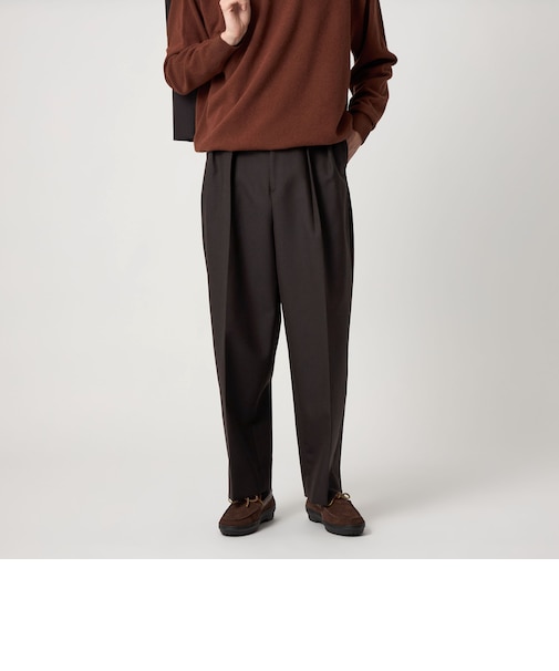 ＜Steven Alan＞ ウール オックスフォード イン ツープリーツ ドレス トラウザーズ