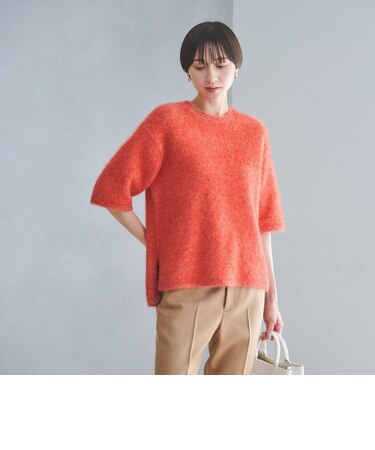 フォックスカシミヤ ハーフスリーブ Tニット