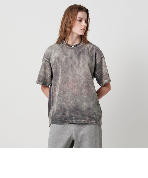 ＜ASTRAET＞コットン アシッド クルーネックTシャツ