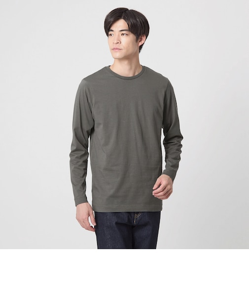 LONG FIBER COTTON クリア クルーネック 長袖 Tシャツ