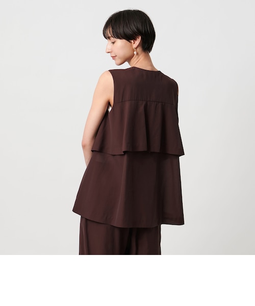 リーフチュールレース フレアカラーショートブルゾン｜トゥモロ