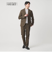 【WARDROBE SMART】DELEGANT サキソニー セットアップ/ジャケット＆イージーパンツ