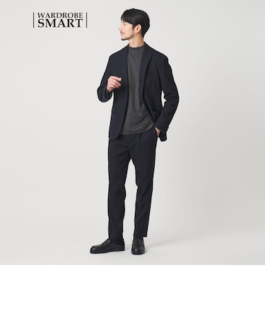 【WARDROBE SMART】DELEGANT サキソニー セットアップ/ジャケット＆イージーパンツ