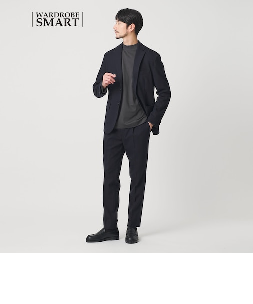 【WARDROBE SMART】DELEGANT サキソニー セットアップ/ジャケット＆イージーパンツ