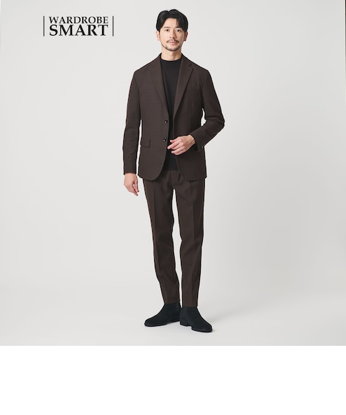 【WARDROBE SMART】DELEGANT サキソニー セットアップ/ジャケット＆イージーパンツ