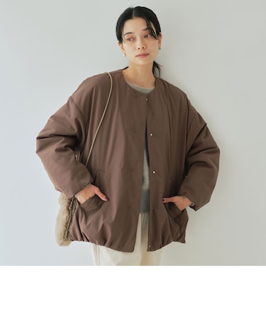 ［size SHORTあり］パフィー ノーカラー ブルゾン 撥水 保温性 ウォッシャブル