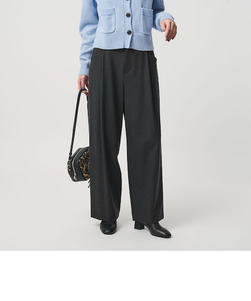 ウールブレンド ツイルバックゴムパンツ ウォッシャブル