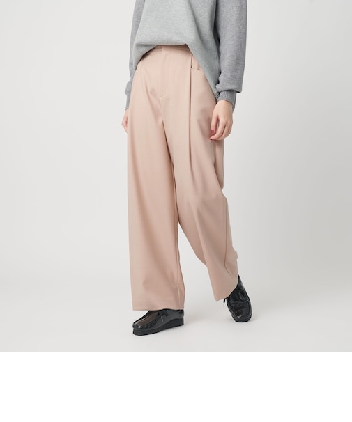 ウールブレンド ツイルバックゴムパンツ ウォッシャブル