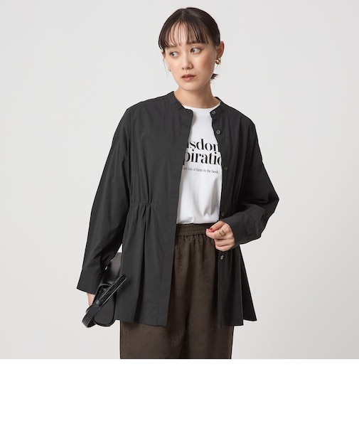 ウエスト ギャザー ハオリ ロングスリーブ シャツ