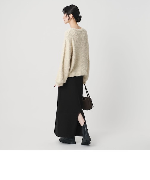 【Wardrobe DAILY MINIMAL】ポリエステルコットン リブニットタイトスカート ウォッシャブル