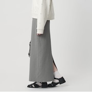 【Wardrobe DAILY MINIMAL】ポリエステルコットン リブニットタイトスカート ウォッシャブル