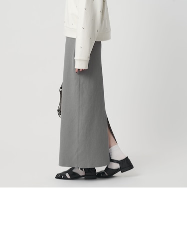 【Wardrobe DAILY MINIMAL】ポリエステルコットン リブニットタイトスカート ウォッシャブル