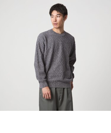 ジグザグ ミックス クルーネック ニット
