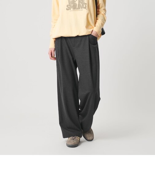 ウールブレンド ツイルバックゴムパンツ 2 ウォッシャブル