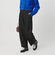 毛ポリエステル カーブパンツ ウォッシャブル