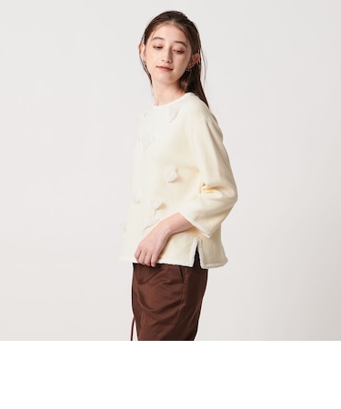 BROCHE  フラワーモチーフ ニット