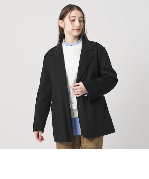 ASTRAET＞コーティング ノーカラー ジップブルゾン UNISEX