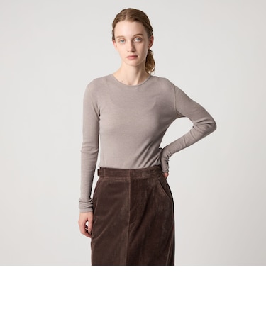 ＜Steven Alan＞コットン シルク リブ クルーネック カットソー