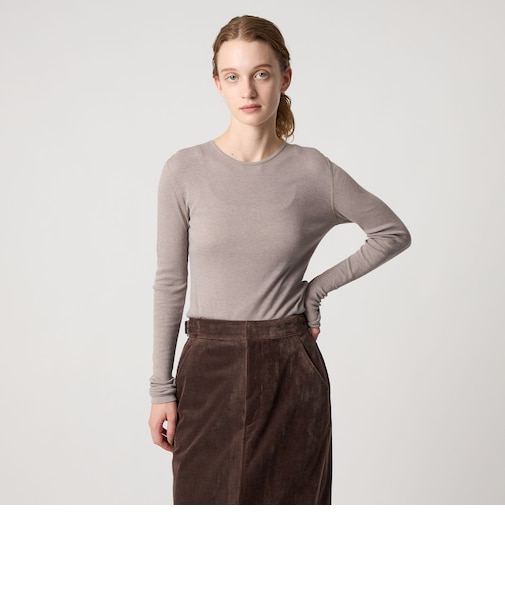 ＜Steven Alan＞コットン シルク リブ クルーネック カットソー