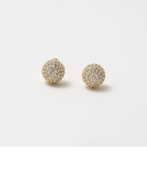 パヴェ ボール ピアス