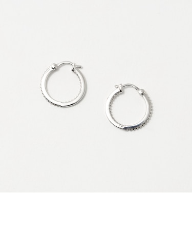 パヴェ ナローフープ ピアス