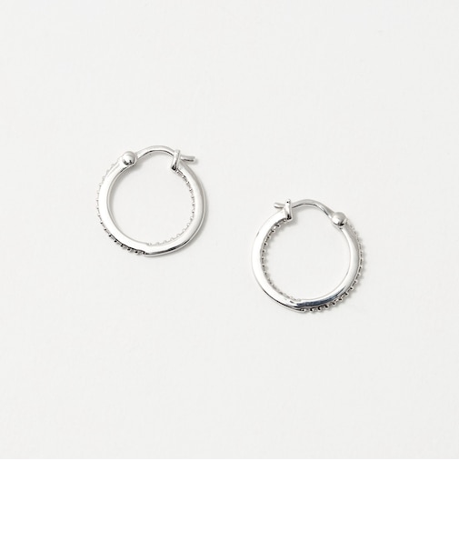 パヴェ ナローフープ ピアス