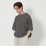 バスケット クルーネック ショートスリーブ ニット