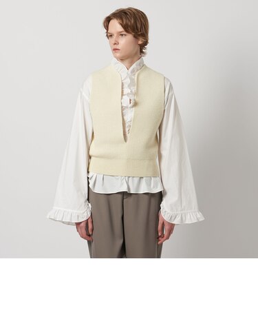 ＜LOEFF＞スリットネック ベスト